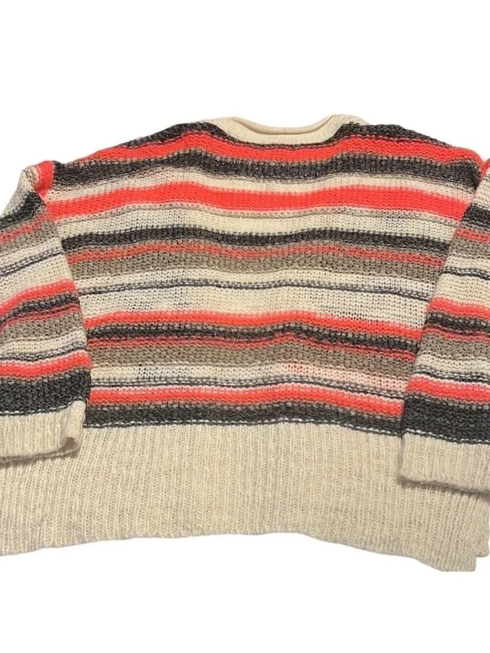 Topshop Tassel Stripe Open Front Chunky Cardigan Sweater Size 8